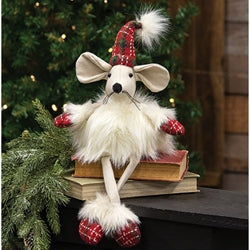 Christmas Nordic Plaid Party Mouse w/Dangle Legs