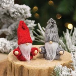 Mini Red & Gray Knit Hat Gnome 2 Asstd.