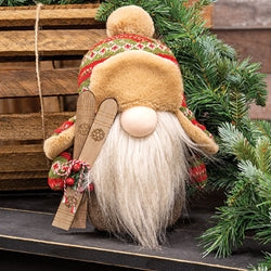 *Green Nordic Knit Gnome w/ Skiis