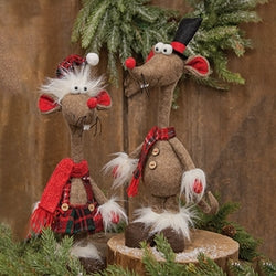 Christmas Plaid Standing Mouse 2 Asstd.