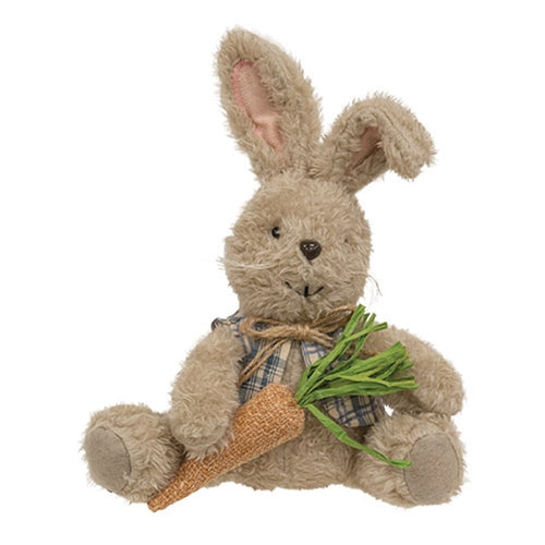 Sitting Tan Boy Bunny Doll - 10"H