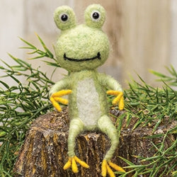 Happy Frog Felted Ornament
