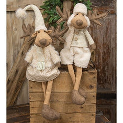 Cozy Cream Reindeer - 2 Asstd