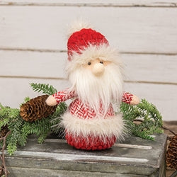 *Red Chevron Santa Gnome Sitter