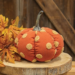 Orange Plush Polka Dot Pumpkin
