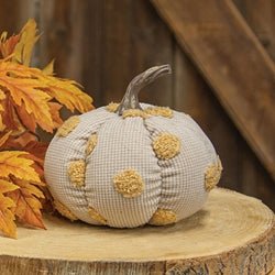 Cream Plush Polka Dot Pumpkin