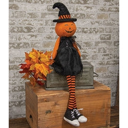 Jack O Lantern Witch Dangle Leg Doll