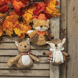 Plush Woodland Animal Ornament - 3 Asstd