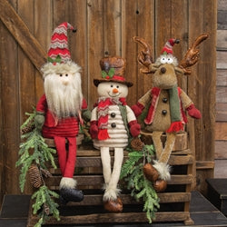 Dangle Leg Santa Snowman and Reindeer - 3 Asstd