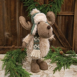 Nordic Teal Trapper Hat Reindeer