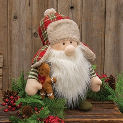Trapper Hat Santa w/ Gingerbread Man
