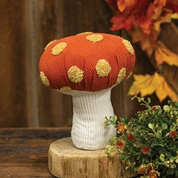 Orange Polka Dot Mushroom Sitter