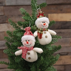 12/Set - Plush Plaid and Chevron Snowmen w/ Crate