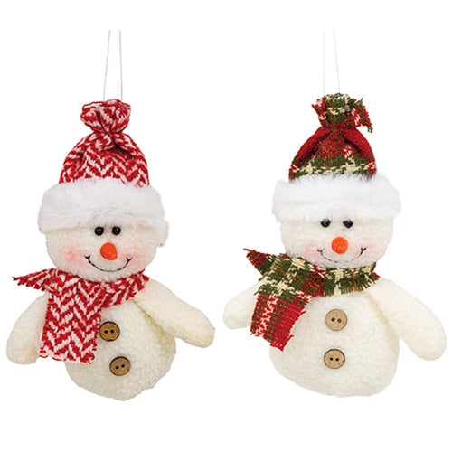 12/Set - Plush Plaid and Chevron Snowmen w/ Crate