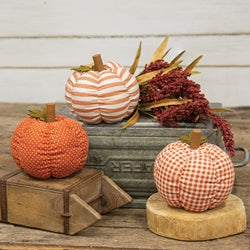 Plush Orange Patterned Pumpkin 3 Asstd.