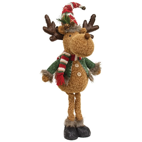 Plush Festive Rustic Standing Reindeer