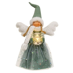 Plush Angel Tree Topper with LED Candle - 2 Asstd