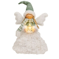 Plush Angel Tree Topper with LED Candle - 2 Asstd