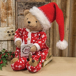 Plush Dangle Leg Christmas Pajama Teddy Bear