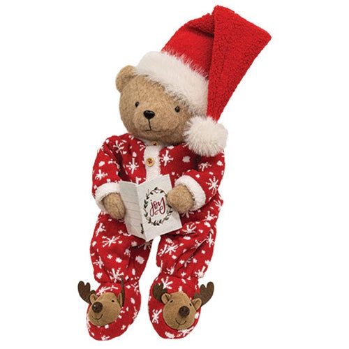 Plush Dangle Leg Christmas Pajama Teddy Bear