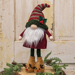Standing Plush Wobble Santa Gnome w/Reindeer Slippers