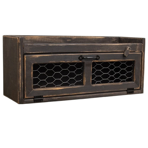 Counter Box w/Chicken Wire Door - Black