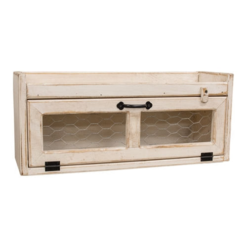 Counter Box w/Chicken Wire Door - White