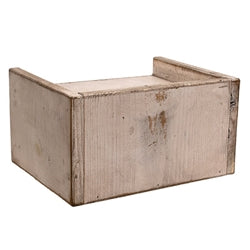 Distressed Wood Java Box w/Drawer - White