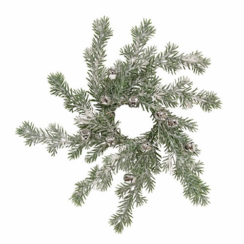 Snowy Silver Bells Candle Ring - 2"