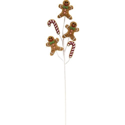 Candy Cane & Gingerbread Man Spray - 30"H