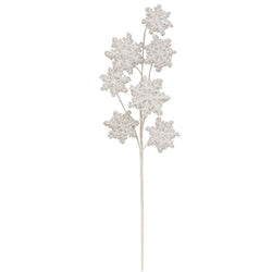 Glittered Shaggy Snowflake Spray - 29"