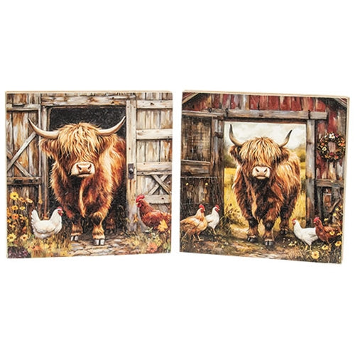 Highland & Hens Square Block - 6" - 2 Asstd.