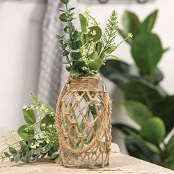 Small Glass Vase with Rope Net