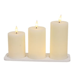 3/Set - Ivory Rechargeable Timer Pillars