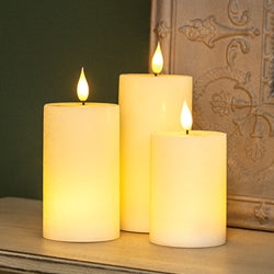 3/Set - Ivory Rechargeable Timer Pillars