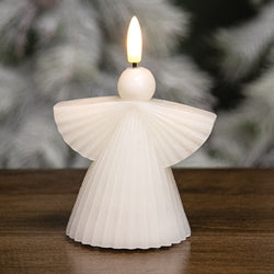 Ivory Angel LED Timer Candle - 5"