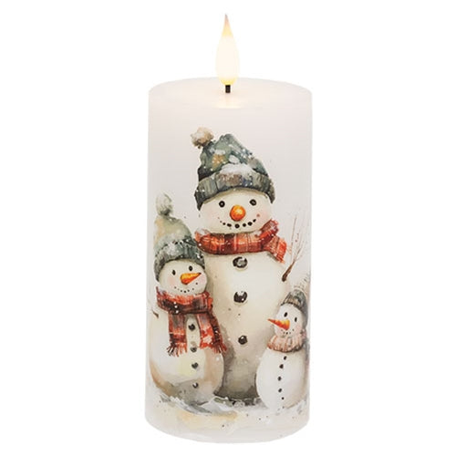 Snowman Family Timer Pillar - 6"