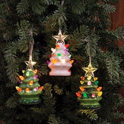 Ceramic Tree Glow Ornament - 3 Asstd.