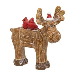Resin Carved Look Woodland Winter Moose - 2 Asstd.