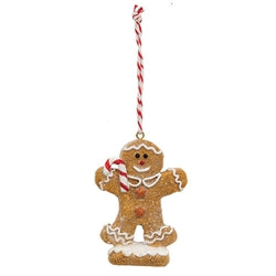 Resin Snowy Iced Gingerbread Ornament - 3 Asstd.