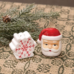 2/Set - Ceramic Santa & Snowflake Salt & Pepper Shakers