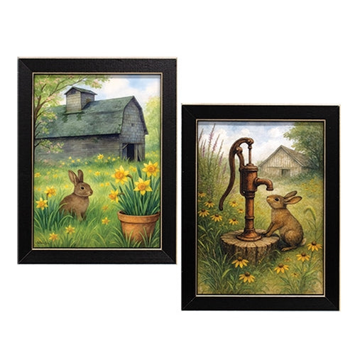Farm Bunny Framed Print - 6x8 - 2 Asstd.