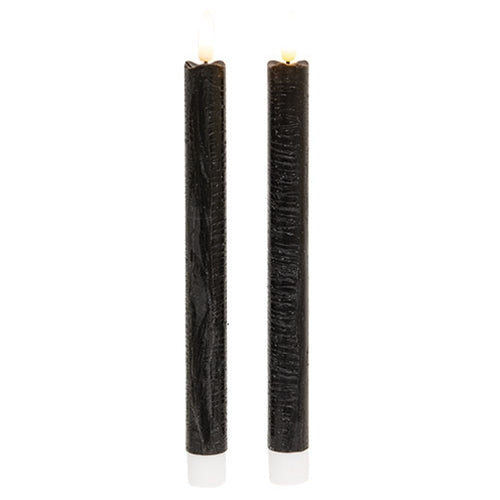 2/Set - Black Wax Timer Tapers - 10"H