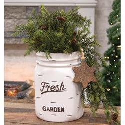 White Mason Jar Planter