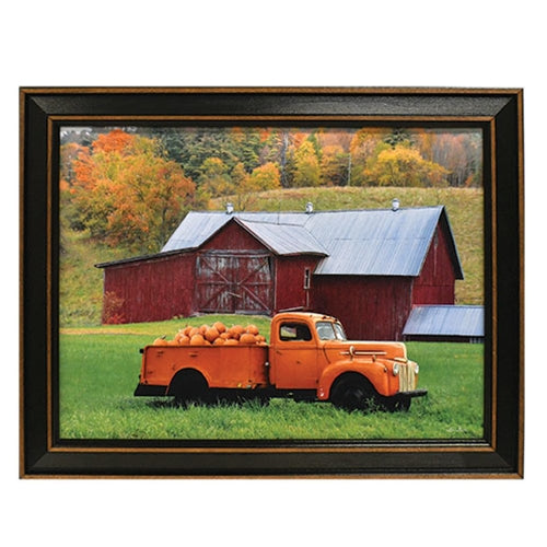 Orange Pumpkin Truck Framed Print - 16"x 12"