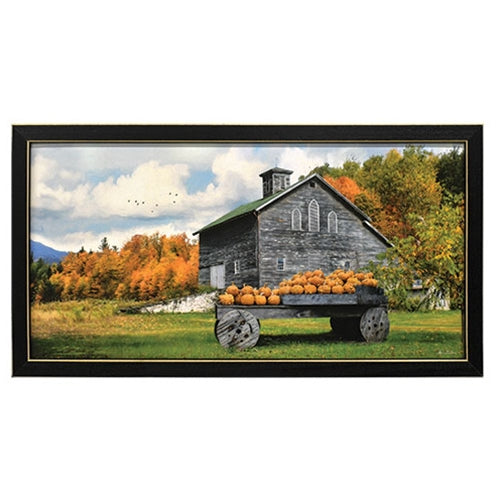 Fall Roadside Market Framed Print - 18"x9"
