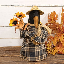 Constance Stuffed Crow w/Sunflowers