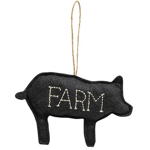 Felt Farm Pig Ornament