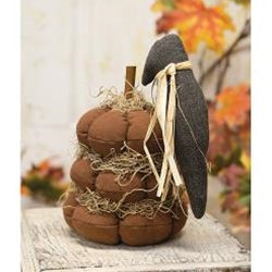 *Stuffed Pumpkin Stack w/Primitive Crow