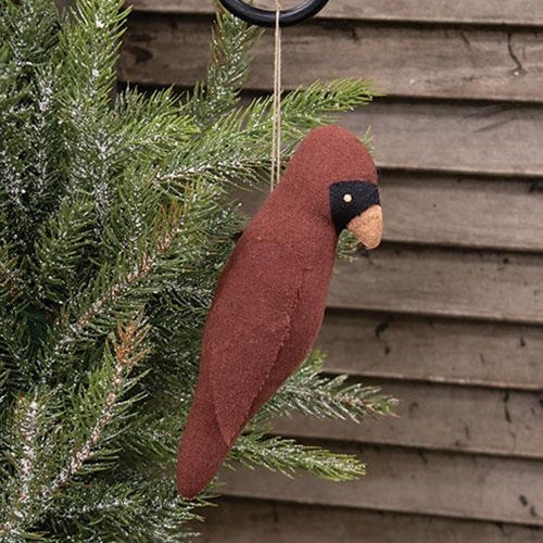 Stuffed Primitive Cardinal Ornament